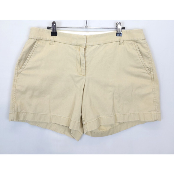 J. Crew Chino Causal Shorts Cotton Pockets Women 10 Beige Classic Preppy - Picture 1 of 11